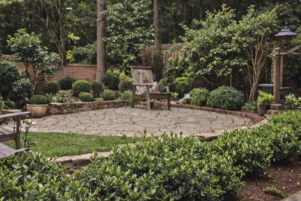 Beautiful landscaped backyard in Marietta Georgia